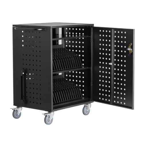 Indoor 36 Device Charging Cart with Locks for 15.6 in Laptop