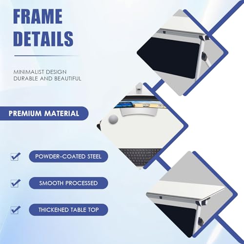 47.2" Conference Room Table,Office Conference Table with Locking Wheels, Folding Flip-Top Mobile Table for Training Rooms,White