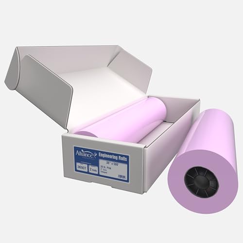 Alliance Wide Format Paper 36" x 500' Pink Bond Engineering 20lb | 92 Bright | 2 Rolls | 3" Core