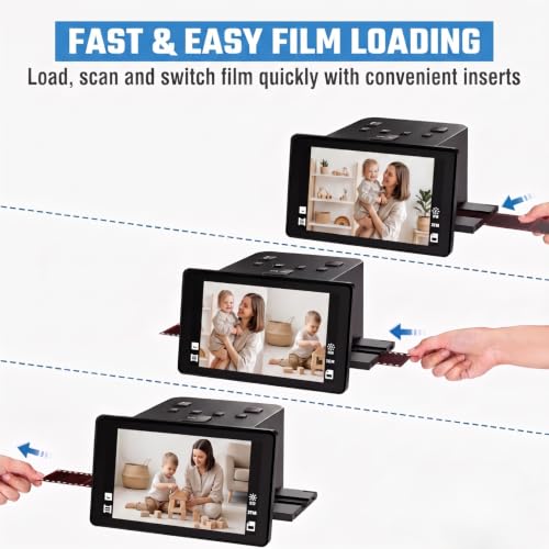 Slide & Negative Film Scanner, Converts 35mm Slides to Digital JPEG Photos