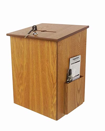 FixtureDisplays® Donation Box, Tithing Box, Church Offering Box, Suggestion Feedback Ballot Box 9-1/2" W x 13-7/8" H x 9-1/2" D 1040-8511MO