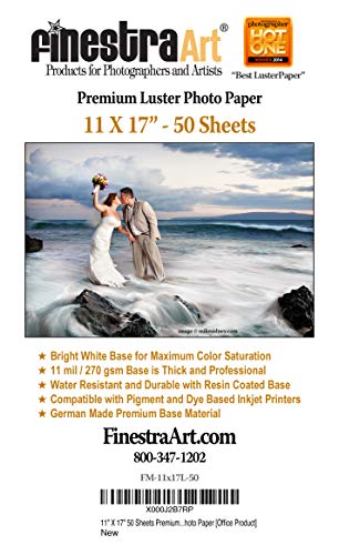 11" X 17" Premium Luster Inkjet Photo Paper - 50 Sheets