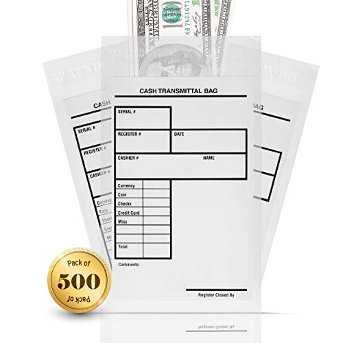 VaultGuard Tamper-Proof Bank Deposit Bags for Cash, 6 x 9-Inch, 500-Pack