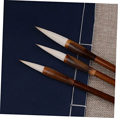 Chinese Caligraphy Brush, 3pcs Chinese Calligraphy Brush Pen Writing Brush Caligraphy Brush Student aldult Wooden Four Treasures of Study