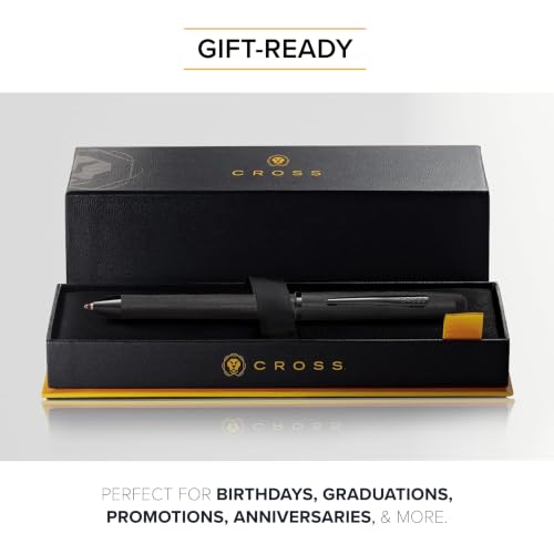 Cross Tech3+ Brushed Black PVD Multifunction Pen, Black Ink, Corporate Gift