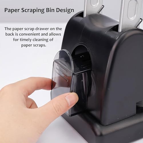 2 Hole Paper Punch, Heavy Duty Paper Punching Machine, Hole Spacing: 80mm, Punch Diameter: 6mm, Unching Thickness: 15mm, Punches Up to 100 Sheets of Paper, for School Office Home Supply