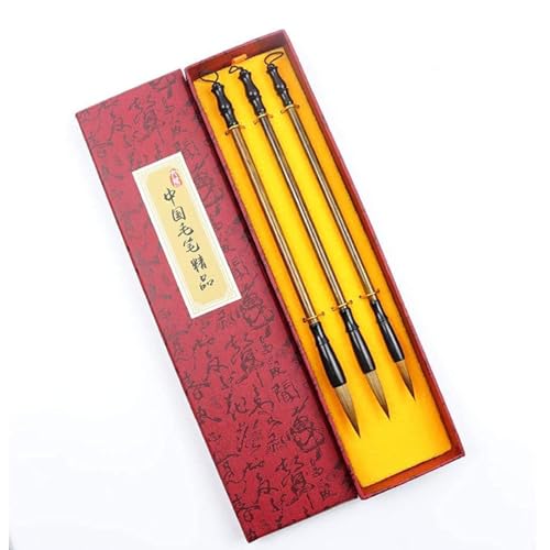 Chinese Calligraphy Brush Pen,Chinese Calligraphy Brush Watercolor Sumi Drawing Brush Chinese Calligraphy Drawing Brush Pen Birthday Set 3 Items