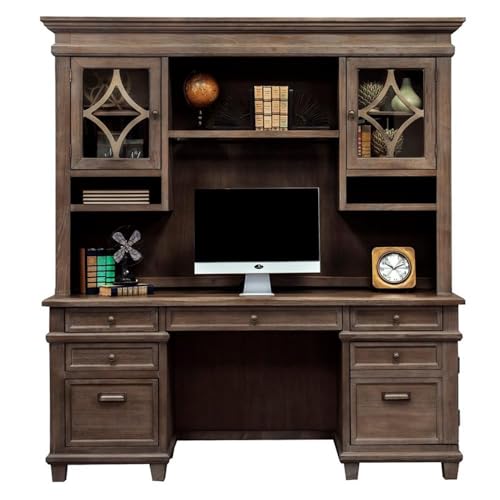 Martin Furniture Carson Credenza Wood Office Desk Writing Table Gray