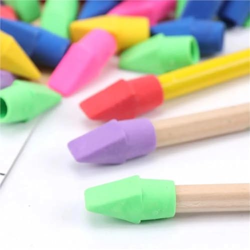 Cap Erasers 10/30/50PCS Pencil Erasers Eraser Caps Toppers Correction Supplies for Student Assorted(30pcs)