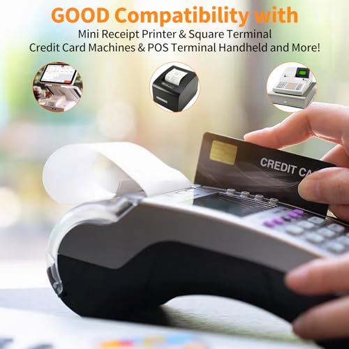 2 1/4'' x 85' Thermal Receipt Paper 300 Rolls, PAPRMA POS Paper Cash Register Paper Rolls, Thermal Paper for Square Terminal Credit Card Machine Verifone VX510 VX570 FD50 T4220