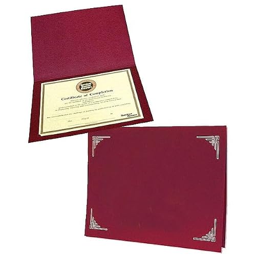 Collectors Gallery Burgundy Certificate Folders for 8x10 or 8.50x11 Inserts (Sold in 25s) - 8.5x11
