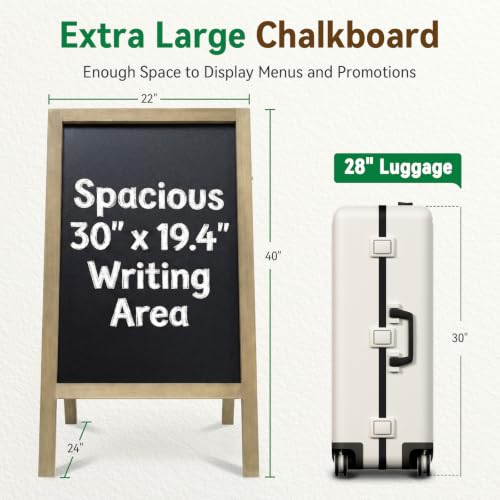 TEAKMAMA A Frame Chalkboard Signs 40"x20", Extra Large Chalk Board, Grey
