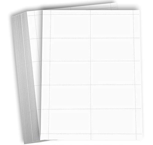 Hamilco White 80lb Cover Heavy 3.5x2 Perforated Business Cards (100PK)