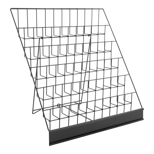 6 Tier Magazine Display Rack Metal Countertop Book Rack Stand(Black)