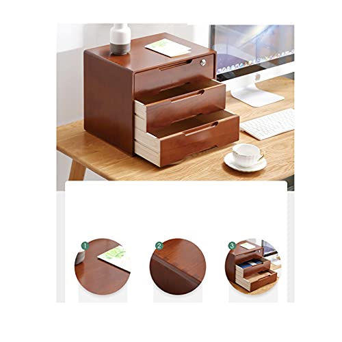 ZXFF Data File Cabinet, Office Desktop Storage Box, Shelf Data Rack, Solid Wood 4-Layer Storage Box, Can Store A4 Paper, Documents and Documents (Color : B, Size : 30×39×40.5cm)