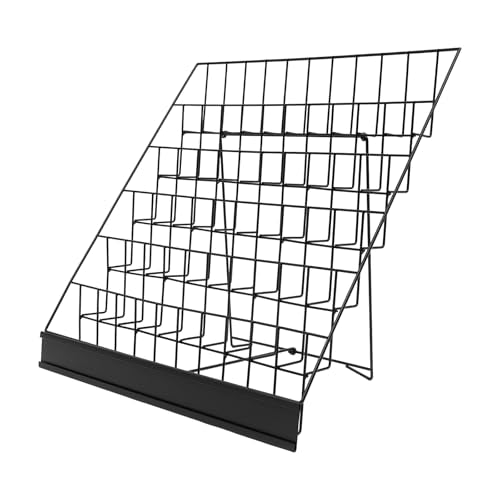 6 Tier Wire Book Display Rack Shelf, Black Book Signing Rack Tabletop