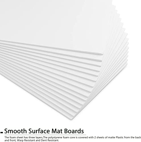 15 Pack White Foam Board 11.8x15.7 Polystyrene Sheets for Crafts School Projects