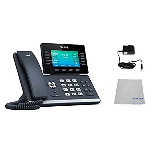 Yealink T54S SIP POE Office Phone Bundle with Power Supply and Microfiber Cloth - Requires VoIP Service, Compatible with Vonage, Ring Central, 8x8, or Cloud Services - #YEA-T54S (T54S Basic Bundle)