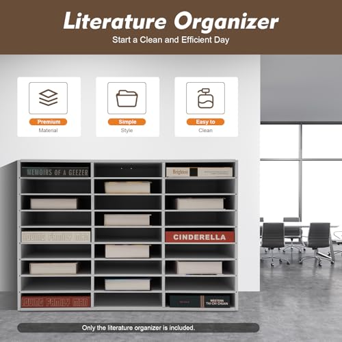 WTIOPJ Classroom Mailbox 27 Slots Home Office Mail Sorter, Construction Paper Organizer Storage Compartment Shelf Holder, Student Mailboxes For Classroom Literature Organizer (31.5 * 12 * 21.9in)