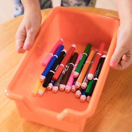 ECR4Kids 15-Bin Mobile Organizer with Shelf, Removable Bins, Sand/Assorted