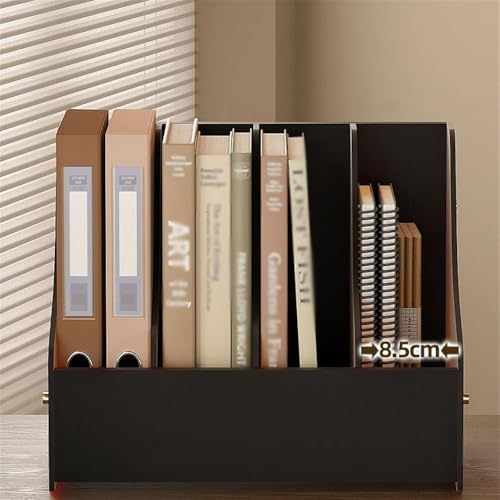shuijingwu45 File Holder Acrylic Magazine File Rack Holder, 4 Compartments Filing for Paper Documents