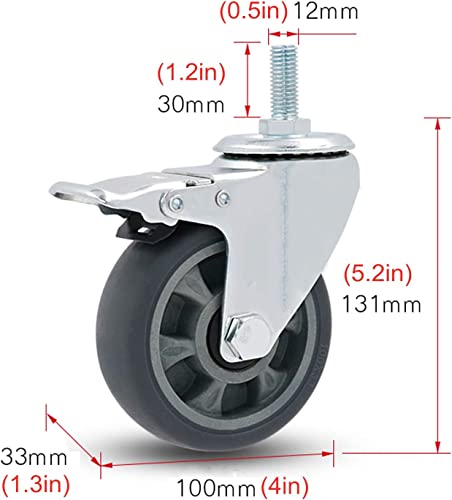 MXXADHPL Office castors Industrial Transport Wheels,Wheels Swivel Casters,TPR Rubber Casters,Replacement Wheels