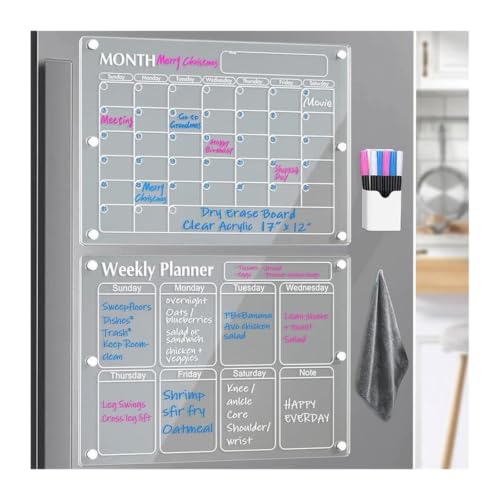 Magnetic Calendar Fridge Dry Erase Board Planner Schedule Board