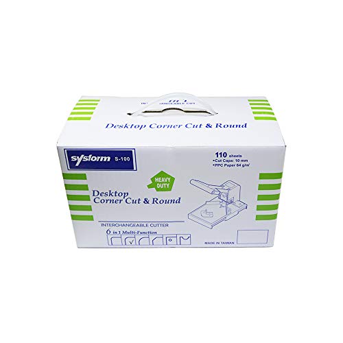 Sysform PrintFinish Desktop Corner Rounding Machine with one 1/4"" Die (die Blade Punch Cutter), Easier way to Cut Multiple Sheets, Blue / Gray