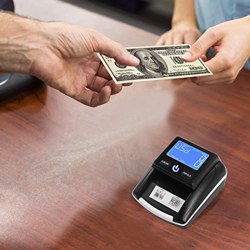 Portable Counterfeit Bill Detector & Money Counter, Rechargeable Any Way Direction USD & EUR Bill Checker Machine, Accurate Money Detector for Car/Office/Home with Total Value Display, <0.5s/Note