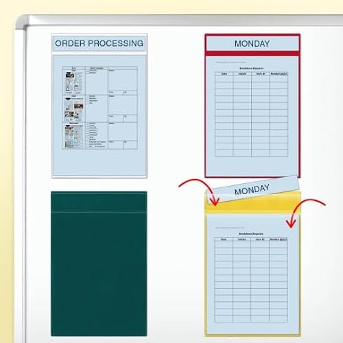 STORE SMART - 10-Pack Blue Document Holder with Title Pocket - Vertical - R2003PQBM-10