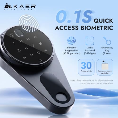Kaer 4-5 Biometric Gun Safe for Rifles and Pistols,Long Rifle Safe for Home