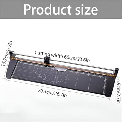 Paper Cutter with 600mm Cutting Length for A2 Large Format, Manual Guillotine Trimmer for Schools, Offices and Print Projects