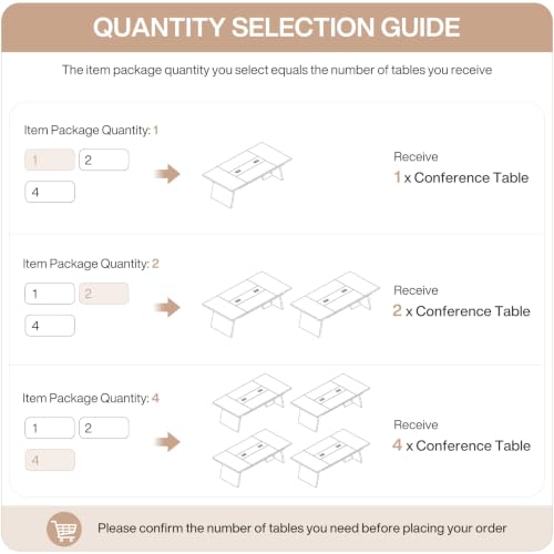 Tribesigns 8ft Conference Table, Large Office Conference Table for 8-10 Person, Business Seminar Furniture for Conference Room