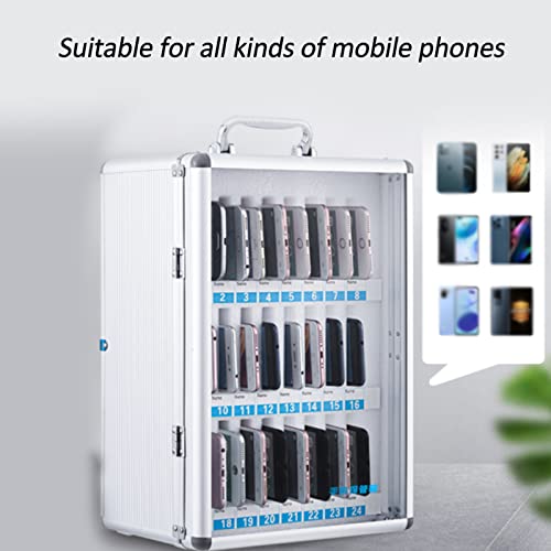 JOMRTS Wall-Mounted Aluminum Alloy Wall Mounted Cell Phone Locker Pocket Chart Storage Locker Box Kitchen Furniture Locks,12 Slots (12 Slots)