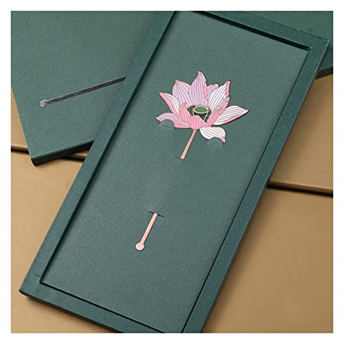 Bookmark Metal Peacock Bookmark Gift Box Hollow Tassel Pendant Chinese Style Student Gift Teacher's Day Gift for Teacher Metal Bookmark (Color : 4) (13)