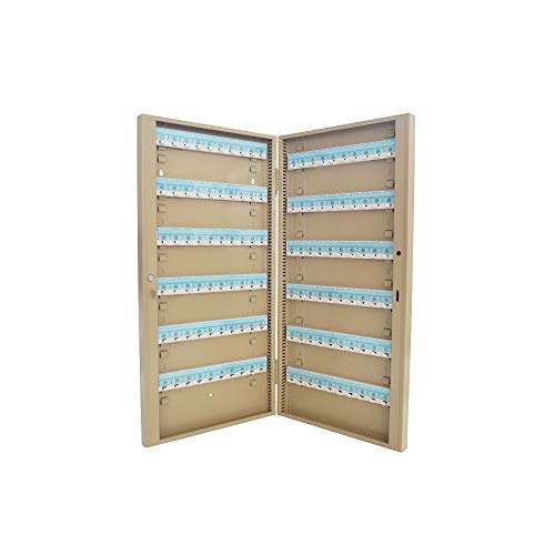 HayWHNKN Key Lock Cabinet Adjustable Key Cabinet Lock Box Organization Shelves with Key Hang Beige 100 Position