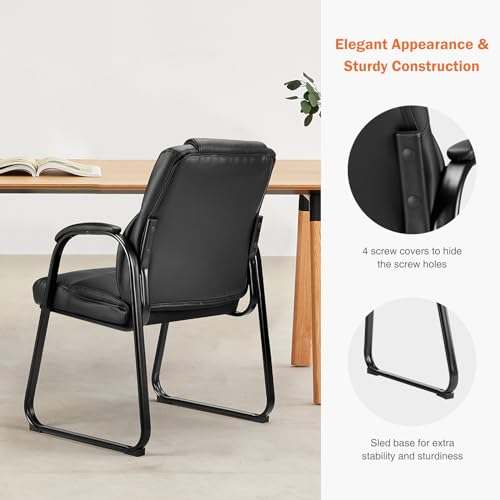 Sweetcrispy Waiting Room Chairs Set of 2, Office Guest Chair for Reception