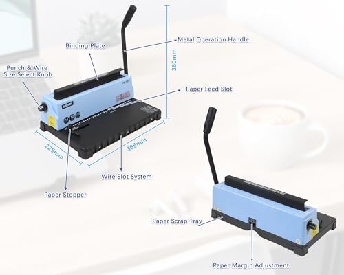 RAYSON TD-132 3:1 Wire Binding Machine, 12-Sheet Punch, 120-Sheet Capacity