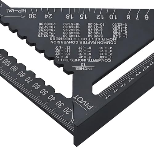 Angle Protractor,12 Inch Speed Square Metric Triangle Ruler Aluminum Alloy Measuring Ruler Woodworking