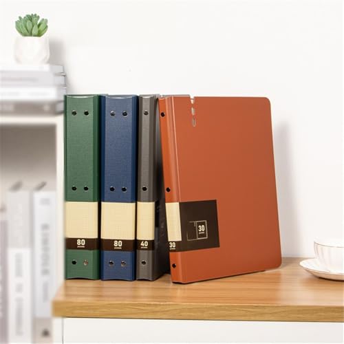 Filing Envelopes 5 Pcs A4 File Folder with Transparent Inserts Thickened Data File Storage Book Office Supplies 60 Pages Plastic Folders(Green)
