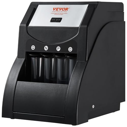 VEVOR Coin Sorter, Sorter and Wrapper Machine with 4 Large Coin Tubes