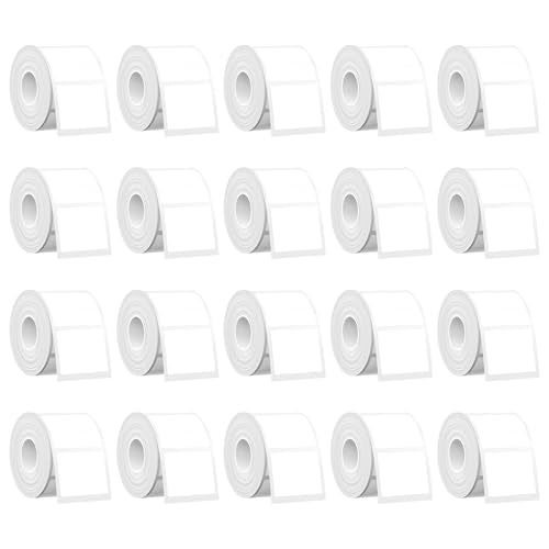 SUPVAN T50M Series Genuine Label Tape, 1-1/2" x 1-1/8", 20 Rolls, White
