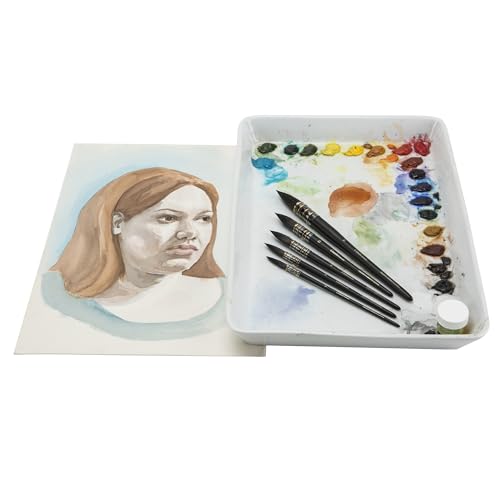 Creative Mark Danube Professional Watercolor Quill Brushes Set of 3 - #6, #10, #14 - Kazan Squirrel and Synthetic Hair Watercolor Brushes for Painting