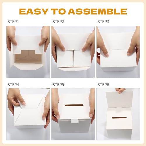 100 Pcs Raffle Boxes Bulk Ballot, Suggestion Donation, Fundraising, Raffle Ticket Card Box with Slot, Removable Header, Voting Box for Auction, Charity, Contest (100)