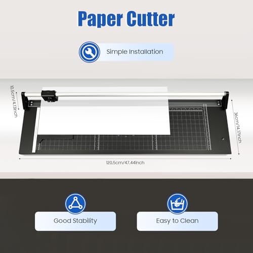 Paper Cutter, Paper Trimmer, 3 Blades, Heavy Duty Paper Cutter for Cardstock, Guillotine Paper Trimmer for Crafting, for Cutting A3, A4, and A5 Paper, Cards, Photos