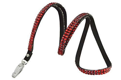 easyIDea QTY: 25 | Bedazzled Rhinestone Lanyard by Brady - Red 3/8" Strap