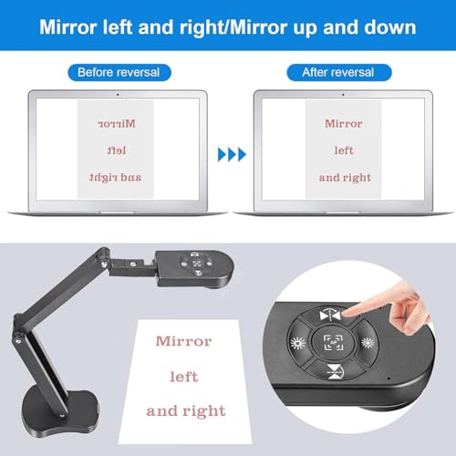 Raxmolo Foldable 4K USB Document Camera for Teacher, 8MP Visualizer A3 Featuring Dual Microphones, 3-Level LED Light, Image Invert