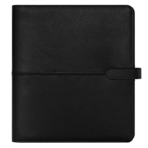 FranklinCovey - Anna Ring-Bound Binder for FranklinCovey Planners | Leather with Snap Closure (Monarch, Onyx)