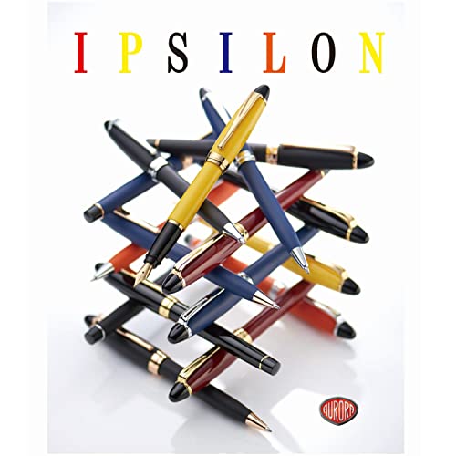 Aurora B10-PB Ipsilon Fountain Pen, Medium, Medium Point, Satin, Rose Gold, Blue, Dual Use Type