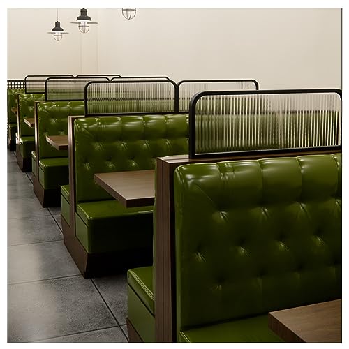 Commercial Privacy Panel Screens Metal Frame + Tempered Glass Countertop Partition for Office Restaurant Hotel (Black 1.5mx30cm)